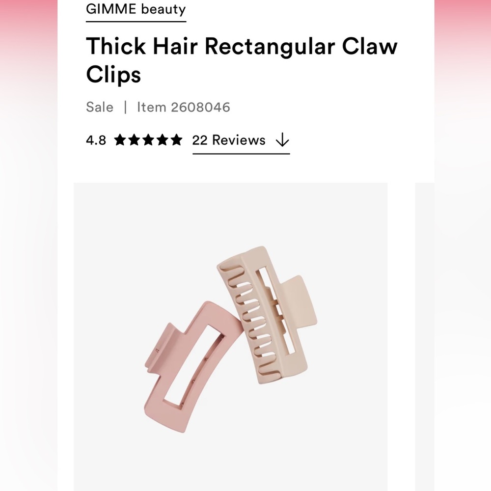 Thick Hair Rectangular Claw Clips - 2 PC - Picture 3 of 10